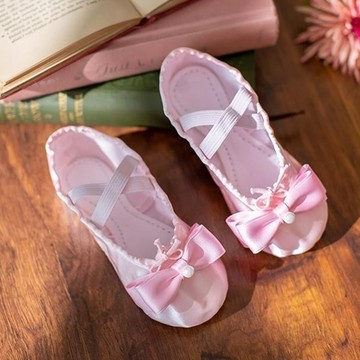 aterreballet 女童絲帶珍珠芭蕾舞鞋 ATB-1714  180mm  粉色  1雙