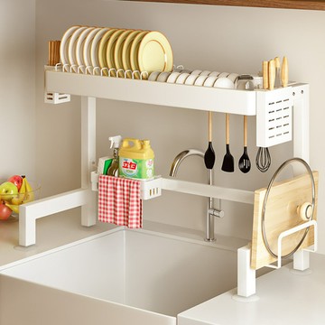 廚房水槽置物架臺面洗碗架碗盤瀝水架多功能水池放碗筷架收納架