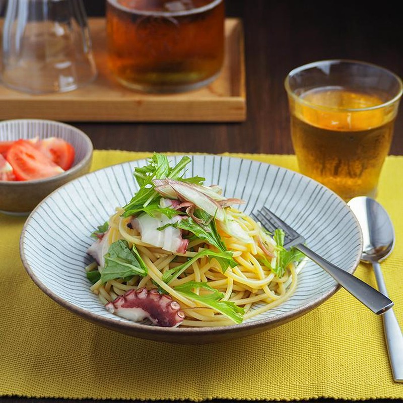 和食器 パスタ皿 23cm 十草 プレート お皿 おしゃれ 和食器 皿