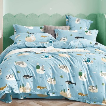 吸濕排汗3M科技天絲 / 鋪棉兩用被+鋪棉厚床包+鋪棉厚枕套 / 可愛之旅