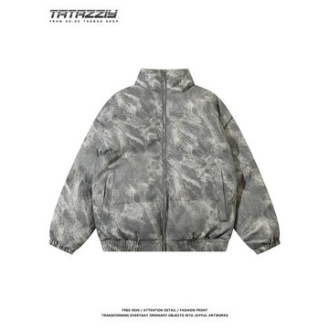 TATAZZIY美潮廢土風格子小眾設計感棉服外套男高級感美式面包服潮