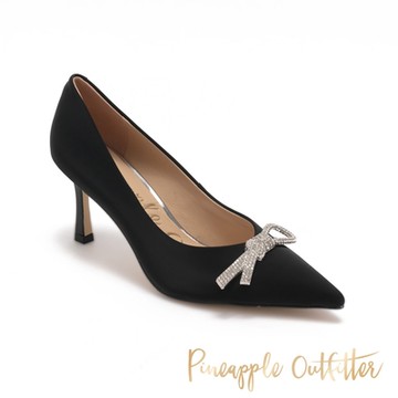 Pineapple Outfitter-PAKI 蝴蝶鑽飾尖頭高跟鞋-黑色