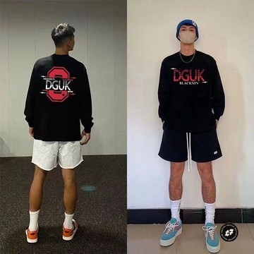 美式街頭籃球訓練投籃服寬鬆透氣速幹網眼健身跑步休閒運動長袖男男士籃球運動長袖上衣 男士運動訓練T恤 男士透氣運動上衣