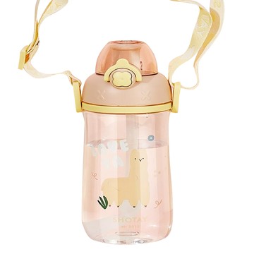 SHOTAY 尚泰 兒童雙蓋直飲水壺  粉色羊駝  600ml  1個