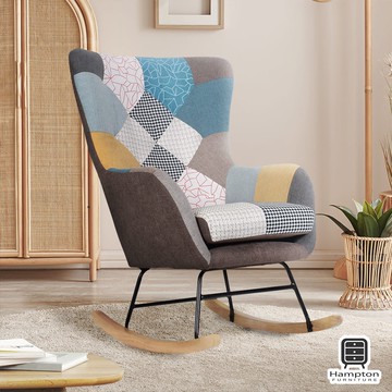 【Hampton 漢汀堡】艾莉拼布高背搖椅