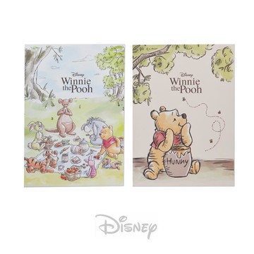 迪士尼Disney 小熊維尼系列 橫線固頁筆記本 13K-蜂蜜