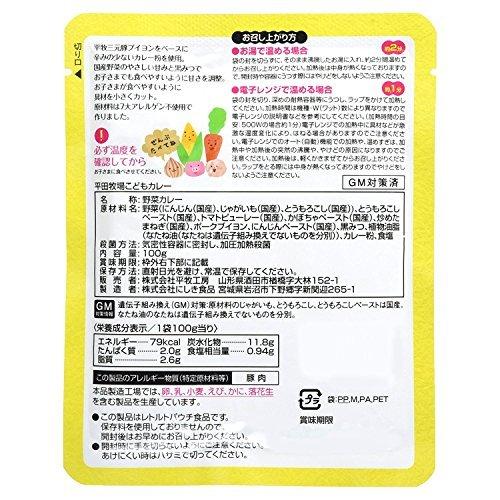 こだわりの国産野菜使用 無添加 「 平田牧場 こども カレー 100g」×6個セット