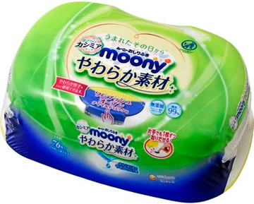 Unicharm Moony Wet Wipes, 76 pieces
