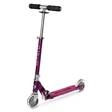 micro scooters Sprite 前輪LED超輕量滑板車  香檳紫  1個  手把高度63~95cm 踏板10 x 34cm