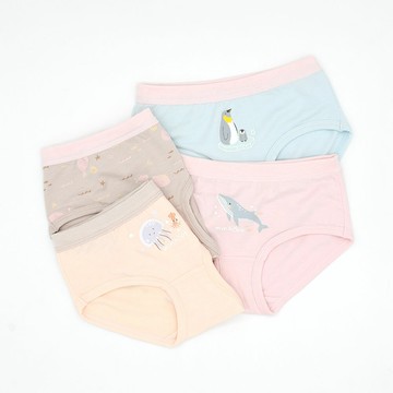 minihope沉靜海洋女童三角褲(4件組B)