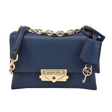 MICHAEL KORS CECE金字LOGO鎖頭吊飾釦式肩背/斜背包-小/深藍_廠商直送