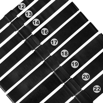 Watchband /  DW替用 各品牌通用透亮米蘭編織不鏽鋼錶帶 黑色