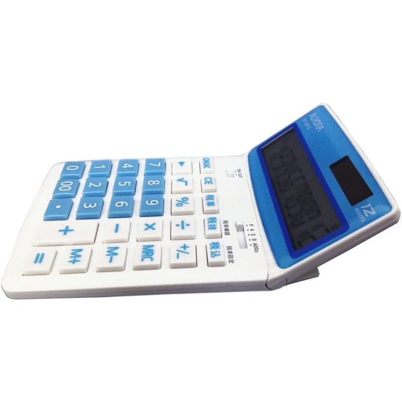 オーロラジャパン 卓上カラー電卓 DT125TX-B ブルー