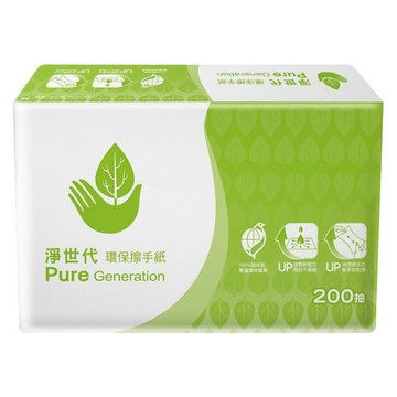 【史代新文具】淨世代 374801F 環保式抽取式擦手紙 (200抽x20包/箱)