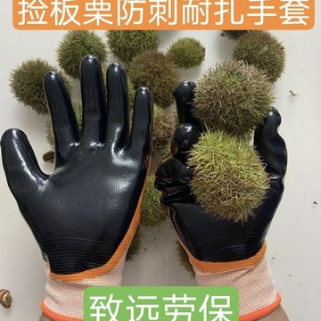 💕新款臻選+99免運🚚【超強防刺】【6雙入】撿板栗摘板栗防刺耐扎丁腈加厚耐磨手套防水防油手套 園藝摘榴槤防扎 採摘防穿刺