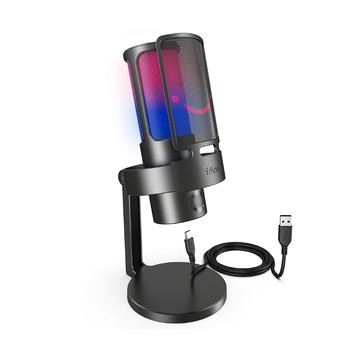 fifine A8 Plus 電容式麥克風 RGB光效 遊戲直播 專業錄音  1入