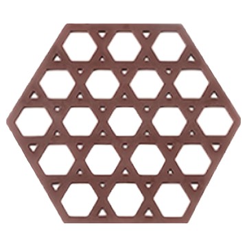 Homely Zakka 北歐簡約加厚防燙隔熱墊/餐墊/杯墊 矽膠材質  格子酒紅色  1個