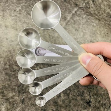 【這價格閉眼入】【食品級304】雙刻度烘焙不銹鋼量勺6件套