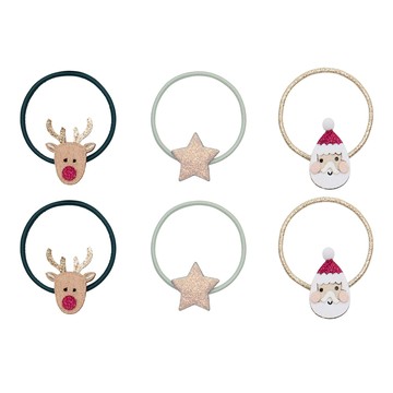 英國Mimi & Lula_AW25_Xmas聖誕老公公與麋鹿髮束6入