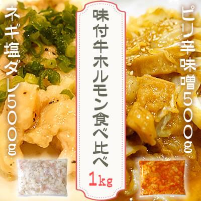 ふるさと納税 宮崎市 焼肉屋さんの味付牛ホルモン食べ比べ　1kg