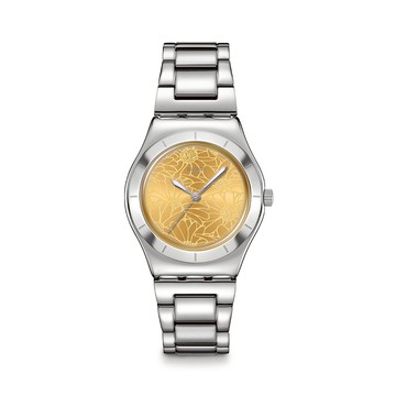 【swatch】 Irony 金屬系列手錶 PETAL SWIRL 非洲菊 (YLS235G)