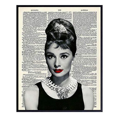 Audrey Hepburn Upcycled Dictionary Wall Art Print  Vintage 8x10 Unframed Ph