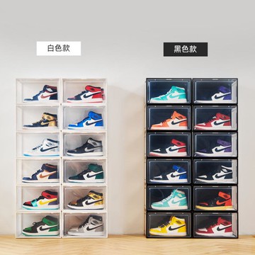 新品上市 透明鞋盒收納盒活動可疊加正開側開防塵磁吸shoe box鞋盒 幸福驛站