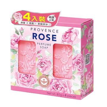 蜂王 普羅旺斯玫瑰香氛皂80g×4入