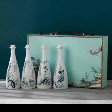 景德鎮陶瓷酒瓶一斤裝白酒瓶家用酒壇子創意裝飾中式酒壺密封空瓶