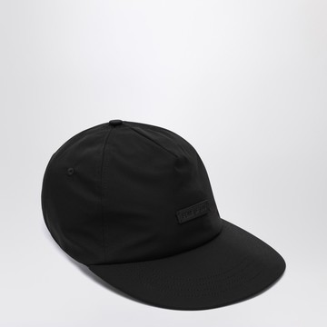 Black nylon baseball cap