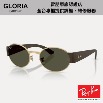 Ray Ban｜RB3770-001/31 橢圓金屬太陽眼鏡【葛洛麗雅眼鏡】