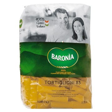 BARONIA 巴羅尼亞 橫紋水管麵 100% 杜蘭小麥粉製作  500g  1包