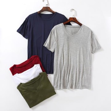 冰絲短袖男夏季 莫代爾上衣T恤大碼寬松彈力家居服夏可外穿運動衫