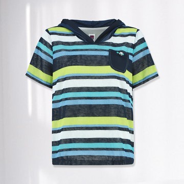 ILEY伊蕾 熱帶風織紋連帽上衣(深藍色；M-XL)1232061673