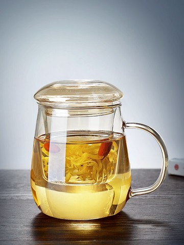 玻璃水杯男女泡茶杯家用大容量過濾防摔耐熱大號帶蓋茶水分離杯子