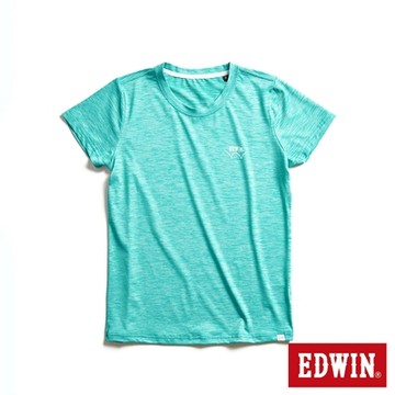 EDWIN 女裝 涼感圓領短袖T恤-灰綠色