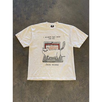 搞錢做慈善 3A260克純棉雙紗！向上俠！重磅情侶女寬松短袖T恤男