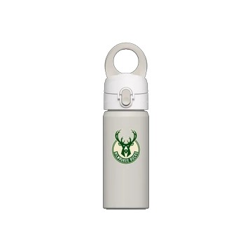 磁吸水壺 AquaStand 不鏽鋼 480cc - 無吸管 貝殼灰 - NBA - Logo-密爾瓦基公鹿 Milwaukee Bucks