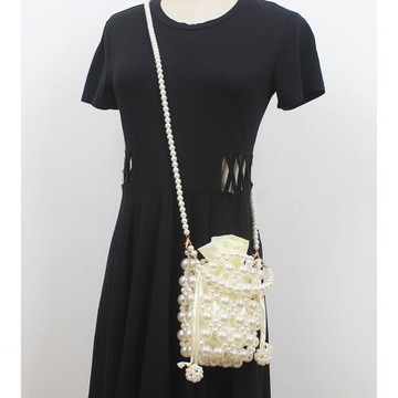 2020夏天新款珍珠包包女斜挎包手工diy串珠材料超仙氣流行手拎包