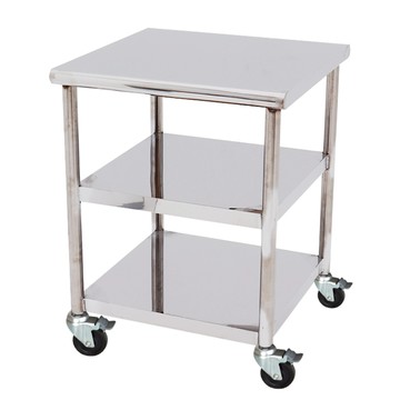 【Abis】客製商品-豪華升級版60X60CM三層圓角430不鏽鋼桌-附煞車輪/料理桌/工作桌/工作台/流理台(2尺X2尺)