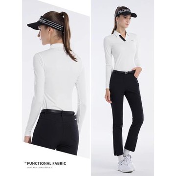 PGM高爾夫女裝秋冬長袖polo衫網球上衣運動T恤服裝衣服女士褲套裝