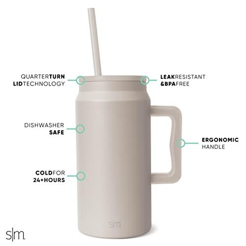 Simple Modern 50 oz Mug Tumbler with Handle and Straw Lid Reusable 並行輸入