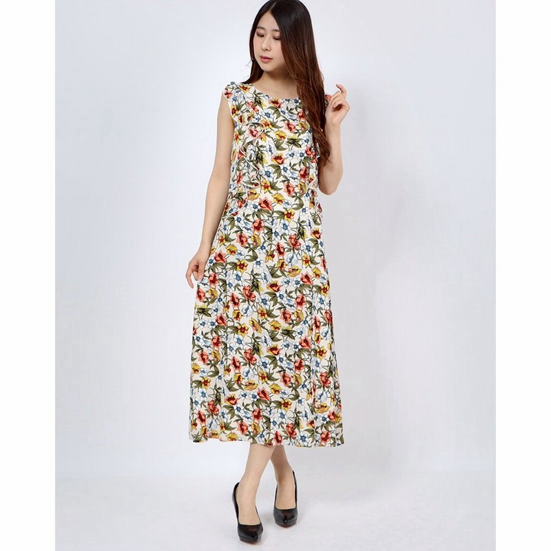 ディノス Dinos Molly Bracken モーリーブラッケン プリントワンピース ベージュケイ 通販 Lineポイント最大1 0 Get Lineショッピング