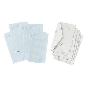 花色和紙 筆箋 + 信封 89576  藍色  1組  10個