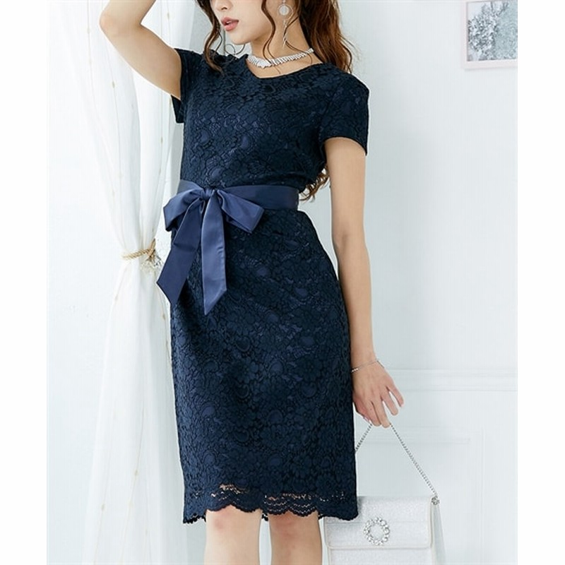 Vネック総レースタイトキャバドレス ミニドレス Sサイズ Mサイズ Lサイズ ネイビー ピンク Dress 通販 Lineポイント最大1 0 Get Lineショッピング