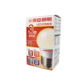 4入 TOA東亞 LED 3W E27 黃光 全電壓 球泡燈