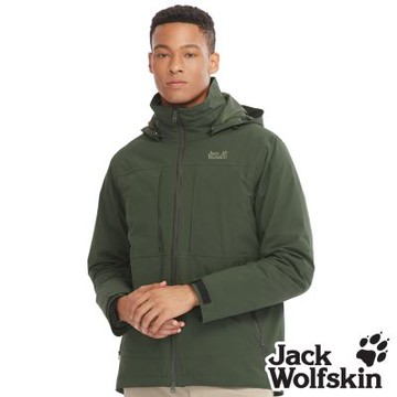 【Jack wolfskin飛狼】男 兩件式輕量超撥水保暖羽絨外套 衝鋒衣『橄綠』