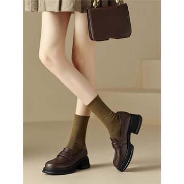 復古學院風真皮小皮鞋女2026早春新款簡約時尚四季百搭舒適樂福鞋