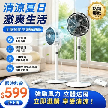 USB移動充電風扇 【免費試用30天/保固二年】12吋超大空氣循環風扇 風扇 循環風扇 手持風扇 戶外風扇
