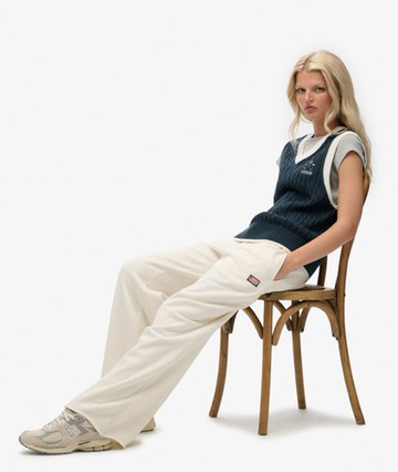 Superdry Women's Athletic Essentials Straight Leg Joggers White Size: 10